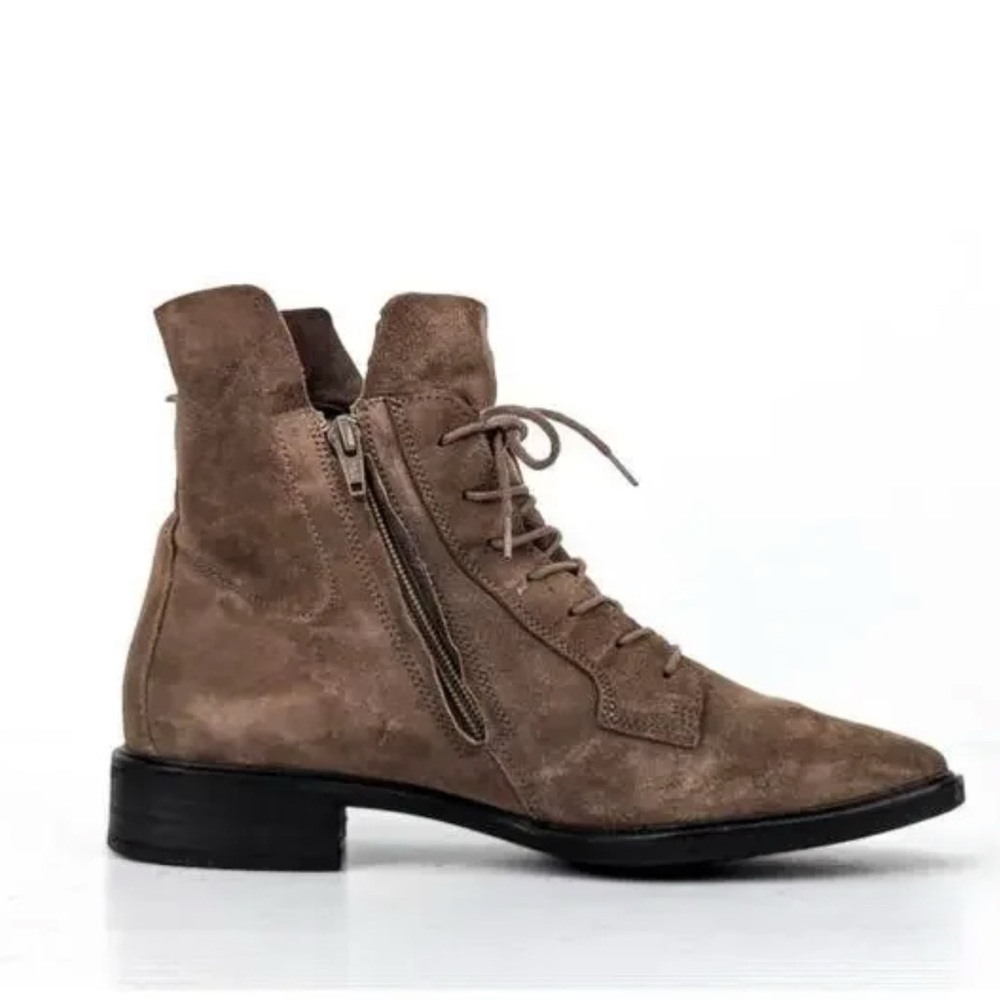 Paul Green / suede lace up combat  Brown Ankle Boots 6